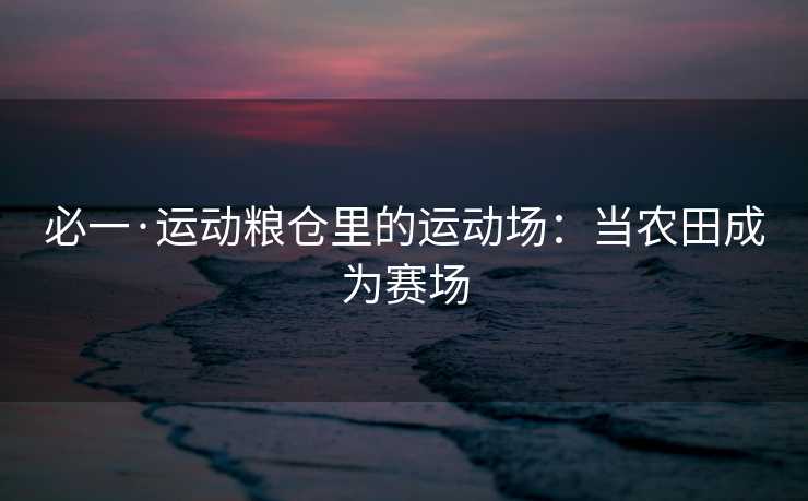必一·运动粮仓里的运动场：当农田成为赛场